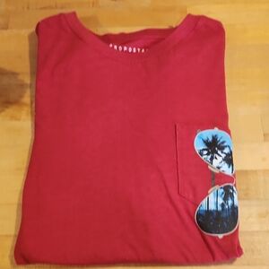 Aeropostale Red Short Sleeve Tee with Graphic Patches